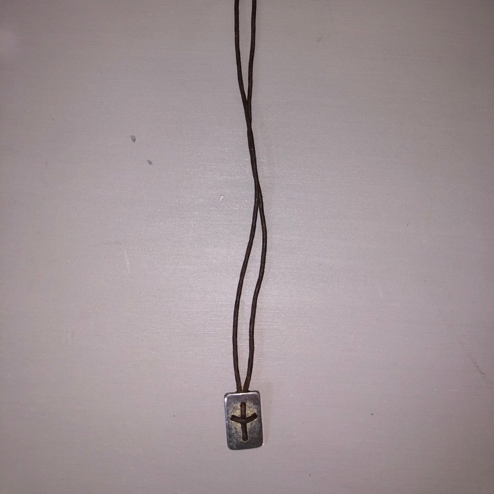 JAMES AVERY LEATHER CROSS NECKLACE